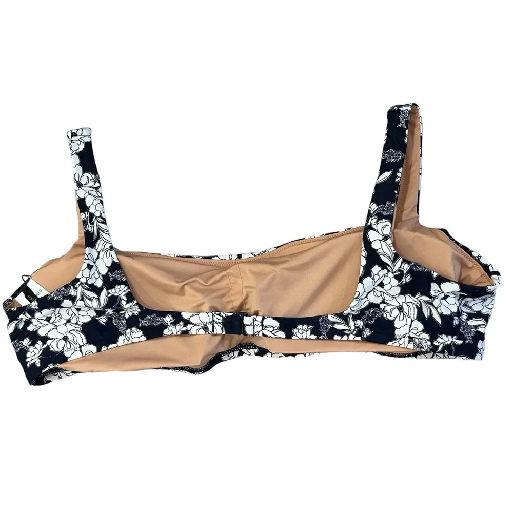J. Crew Squareneck Bikini Top in Navy and White Magnolia Floral Size 3X NWT - Picture 5 of 8